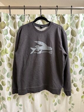 Patagonia Dark Gray Crewneck Sweatshirt with Fish Graphic